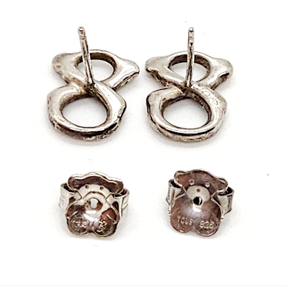 TOUS Sterling Silver Teddy Bear Stud Earrings - Picture 3 of 6